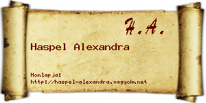 Haspel Alexandra névjegykártya